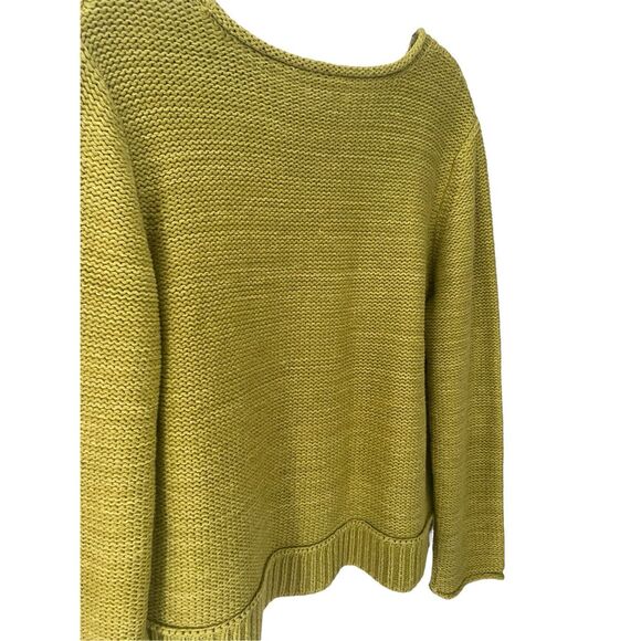 Habitat: Clothes  to Live In Green Knit Long Sleeve Sweater Sz M - Picture 2 of 14